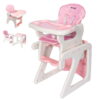 Sejoy 3 in 1 Baby High Chair Convertible Play Table Seat Booster Toddler Feeding Tray, Pink