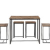 Abington Lane Modern 5-Piece Kitchen/Dining Table Set with 4 Stools, Walnut Finish
