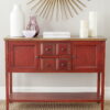 Safavieh Charlotte Rustic Storage Sideboard w/ 2 Cabinets & 4 Drawers, Egyptian Red/Oak