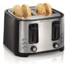 Hamilton Beach 4 Slice Extra Wide Slot Toaster with Defrost and Bagel Functions, Shade Selector, Toast Boost, Auto-Shutoff and Cancel Button, Black (24633)