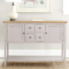 Safavieh Charlotte Rustic Storage Sideboard w/ 2 Cabinets & 4 Drawers, Quartz Grey/Oak