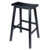 Winsome Wood Satori Saddle Seat Bar Stool, Black Finish