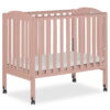 Dream On Me 2-in-1 Folding Portable Mini Crib, Dusty Pink