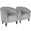 Easyfashion Tub Chair, Set of 2, Gray Velvet