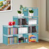 Kid Adjustable Bookcase Storage Bookshelf with 9 Cube Book Shelves For Kids Adult, Blue