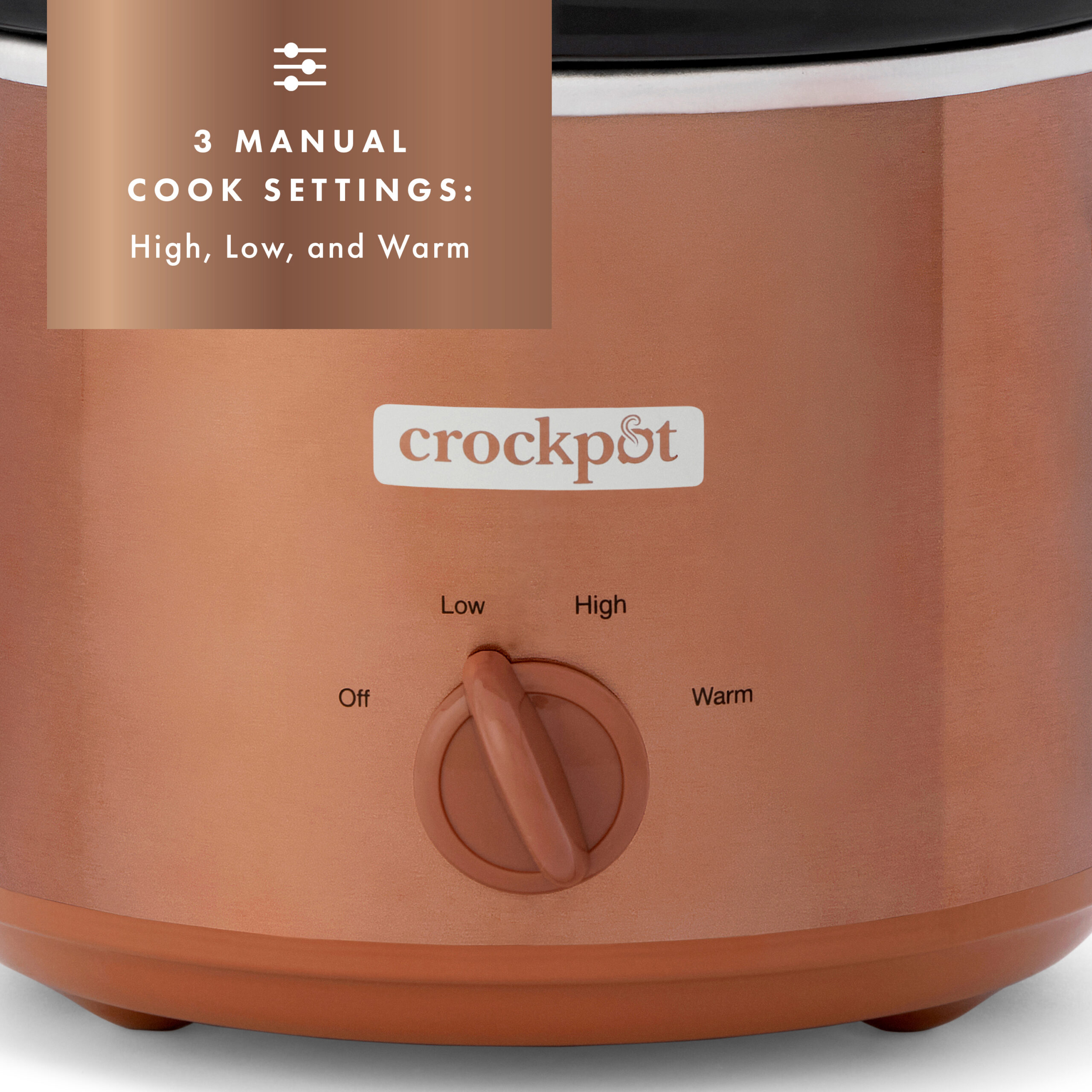 6-Quart Copper Manual Slow Cooker