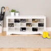 Prepac Entryway Shoe Storage Cubby Bench, White 18 Pair