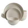 Better Homes & Gardens Zuri Matte 12-Piece Dinnerware Set, Cream