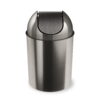 Umbra 2.5 gal Mezzo Plastic Swing Top Lid Bathroom Trash Can, Silver