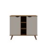 Manhattan Comfort Hampton Buffet Stand Cabinet, Off White/Maple Cream