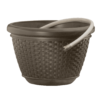 Suncast 100 ft. Hose Decorative Planter Pot -Resin Wicker, Java Brown