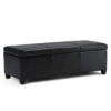 Simpli Home Avalon Large Storage Ottoman Bench, Black