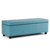 Simpli Home Avalon Large Storage Ottoman Bench, Blue