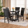 Baxton Studio Lanier Modern and Contemporary Sand Fabric Upholstered Dark Brown Finished 2-Piece Wood Dining Chair Set