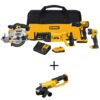 DEWALT DCK423D2W412 20V MAX Lithium-Ion Cordless 4 Tool Combo Kit, 20V MAX Cordless 4.5-5 in. Grinder, (2) 20V 2.0Ah Batteries, and Charger