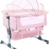 Lamberia 3 in 1 Bassinet for Baby, Easy Folding Sleeper with Mattress Included, Baby Girl (Pink)