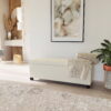 BELLEZE Storage Ottoman Bench Footstool - Amherst (Cream)