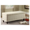 Saltoro Sherpi Fabric Lift-Up Storage Bench With a Tufted Seat, Cream