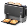 West Bend 77224 Quick Serve Slide Through Wide-Slot Toaster with Cool Touch Exterior & Removable Crumb Tray, 2-Slice, Black