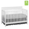 Oxford Baby Harper 4-in-1 Convertible Crib, Snow White, GREENGUARD Gold Certified, Wooden Crib
