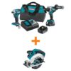 Makita XT288T-XSS02Z 18V LXT Lithium-Ion Brushless Cordless Combo Kit 5.0 Ah (2-Piece) with bonus 18V LXT 6-1/2 in. Lightweight Circular Saw