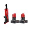 Milwaukee 2457-20-48-11-2412 M12 12V Lithium-Ion Cordless 3/8 in. Ratchet with 3.0 Ah Battery Pack (2-Pack)