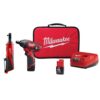 Milwaukee 2401-22-2456-20 M12 12V Lithium-Ion Cordless 1/4 in. Hex Screwdriver and 1/4 in. Ratchet Combo Kit (2-Tool)