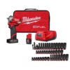 Milwaukee 2554-22-49-66-7009 M12 FUEL 12V Brushless Cordless Stubby 3/8 in. Impact Wrench Kit with 3/8 in. Drive SAE/Metric Socket Set (43-Piece)