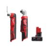 Milwaukee 2426-20-2467-20-48-11-2460 M12 12V Li-Ion Cordless Oscillating Multi-Tool with 1/4 in. Right Angle Hex Impact Driver and 6.0Ah XC Battery Pack