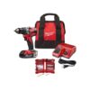 Milwaukee 2801-21P-48-32-4024 M18 18V Lithium-Ion Brushless Cordless 1/2 in. Compact Drill/Driver with (1) 2.0 Ah Battery, Charger and Bit Set