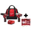 Milwaukee 2494-22-48-32-4024 M12 12V Lithium-Ion Cordless Drill Driver/Impact Driver Combo Kit (2-Tool) with SHOCKWAVEDriver Bit Set (50-Piece)