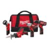 Milwaukee 2498-24 M12 12V Lithium-Ion Cordless Combo Tool Kit with Two 1.5 Ah Batteries, 1 Charger, 1 Tool Bag (4-Tool)
