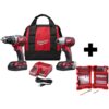Milwaukee 2691-22-48-32-4024 M18 18V Lithium-Ion Cordless Drill Driver/Impact Driver Combo Kit (2-Tool) W/ 50PC Driving Bit Set