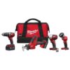 Milwaukee 2695-24 M18 18V Lithium-Ion Cordless Combo Tool Kit (4-Tool) w/(2) 3.0Ah Batteries, (1) Charger, (1) Tool Bag
