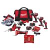 Milwaukee 2695-27S-48-89-4631 M18 18V Lithium-Ion Cordless Combo Tool Kit (7-Tool) with Two 3.0 Ah Batteries, Charger, Tool Bag and Drill Bit Set