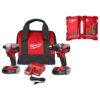 Milwaukee 2892-22CT-48-89-4630 M18 18V Lithium-Ion Brushless Cordless Compact Drill/Impact Combo Kit (2-Tool) W/ Titanium Drill Bit Set (15-Piece)