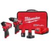 Milwaukee 3497-22 M12 FUEL 12-Volt Lithium-Ion Brushless Cordless Hammer Drill and Impact Driver Combo Kit w/2 Batteries and Bag (2-Tool)