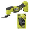 RYOBI PCL430B-A24402 ONE+ 18V Cordless Multi-Tool (Tool Only) with 4-Piece Wood and Metal Oscillating Multi-Tool Blade Set