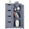 Easyfashion Wooden Bathroom Cabinet Bathroom Storage Unit with 4 Drawers, Gray