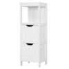 SMILE MART Adjustable 3 Tiers Bathroom Cabinet Modern Storage Organizer Heavy Duty Vanity Stylish Floor Cabinet, White