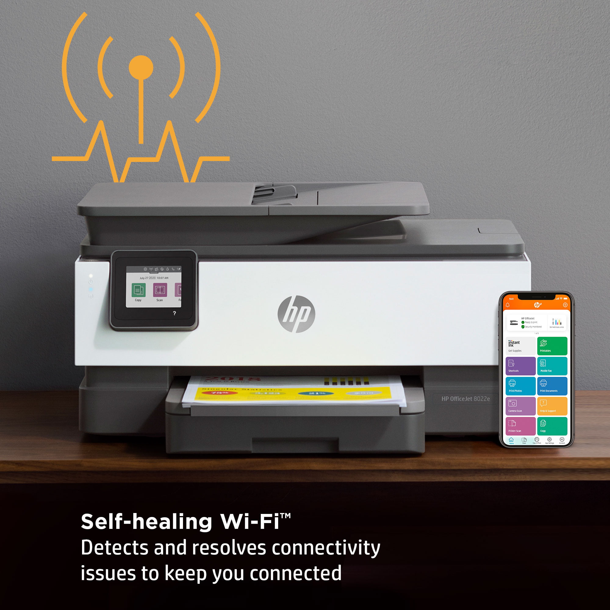 HP OfficeJet 8022e All-in-One Wireless Color Inkjet Printer - 6 Months Free  Instant Ink with HP+ 