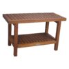 Aqua Teak Grate Bench with Shelf 30 in. Wide