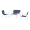 Mainstays Kingston Ridge 4-Piece Outdoor Conversation Set, Navy and White