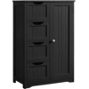 Easyfashion Wooden Storage Cabinet with 4 Drawers for Bathroom Kitchen, Black