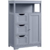 Alden Design Wooden Floor Storage Cabinet for Bathroom, 22"L*12"W *34"H, Gray