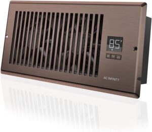AC Infinity AIRTAP T4, Quiet Register Booster Fan with Thermostat Control. Heating Cooling AC Vent. Fits 4” x 10” Register Holes.