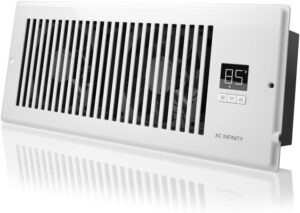 AC Infinity AIRTAP T4, Quiet Register Booster Fan with Thermostat Control. Heating Cooling AC Vent. Fits 4” x 12” Register Holes.