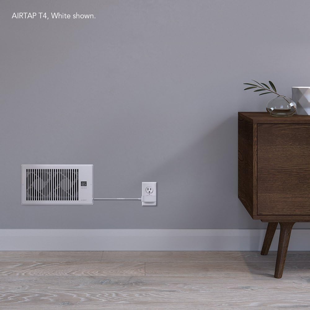AC Infinity AIRTAP T6, Quiet Register Booster Fan with Thermostat Control.  Heating Cooling AC Vent. Fits 6” x 12” Register Holes. White