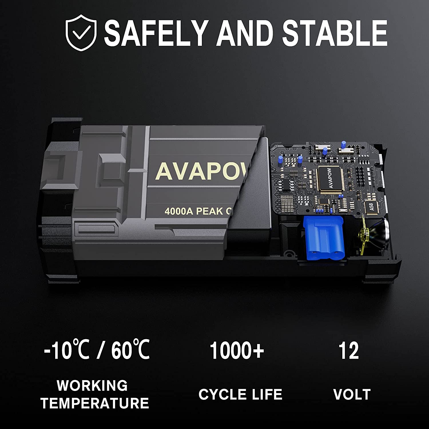 AVAPOW Car Jump Starter, 4000A Peak Battery Jump Starter (for All