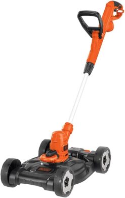 BLACK+DECKER 3-in-1 String Trimmer/Edger & Lawn Mower, 6.5-Amp, 12-Inch, Corded (MTE912) (Power cord not included), Black/Red